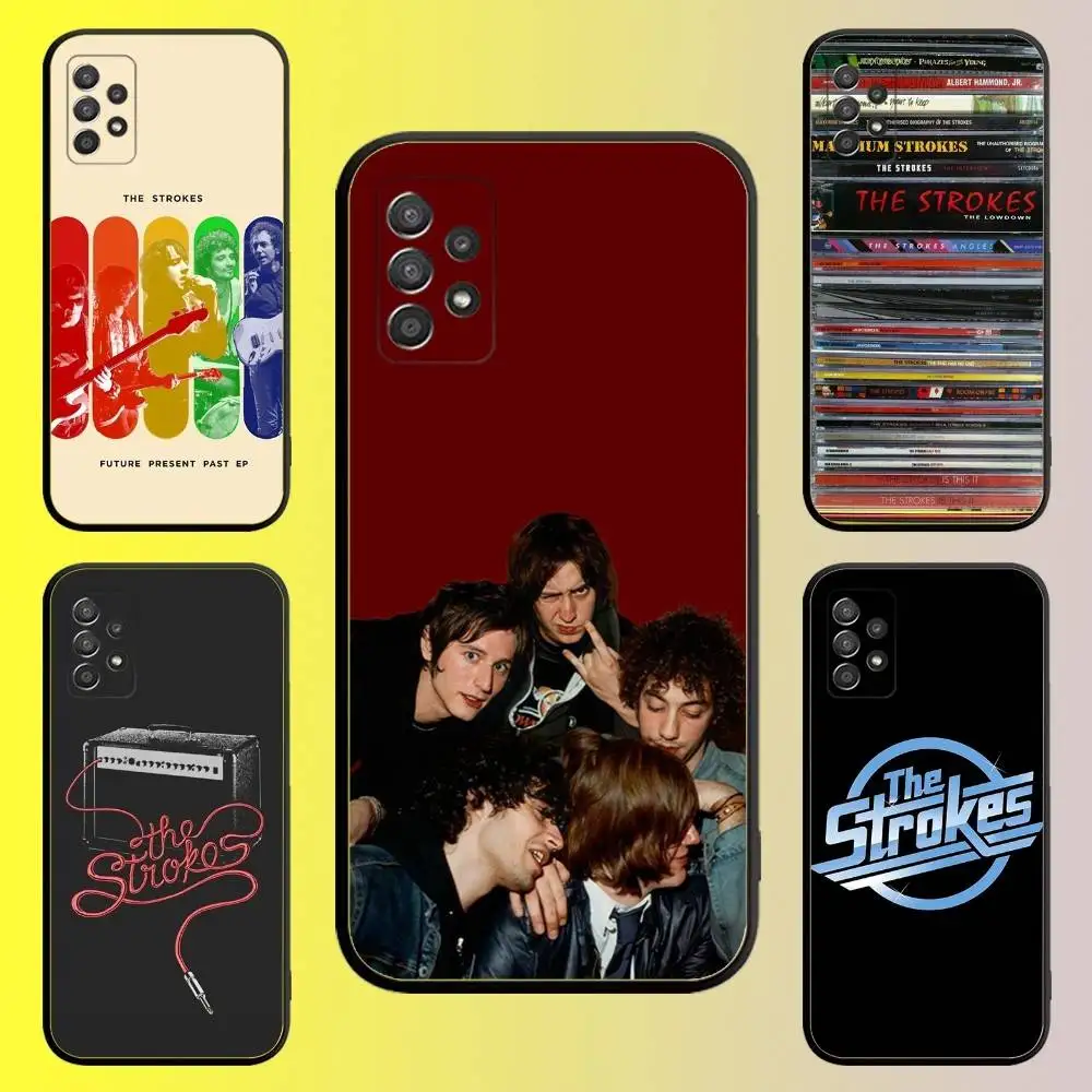 

The S-Strokes Phone Case For Samsung Galaxy A 91,80,73,72,71,53,52,51,22,Note,5G Soft Shockproof Black Cover