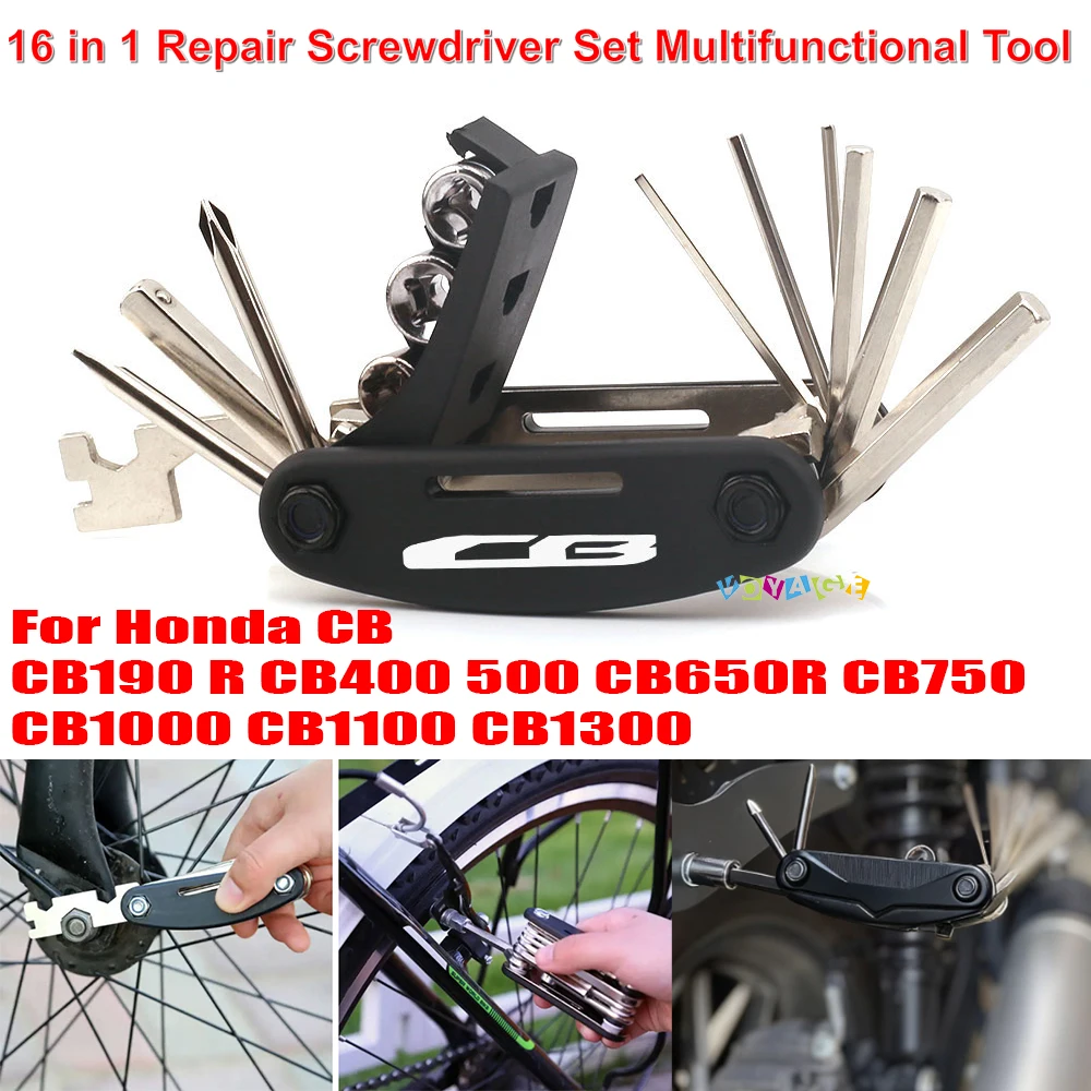 Logo For Honda CB CB190R CB400 500 650R CB750 CB1000 CB1100 CB1300 16 IN 1 Multifunctional Tool Motorcycle Accessories 2025