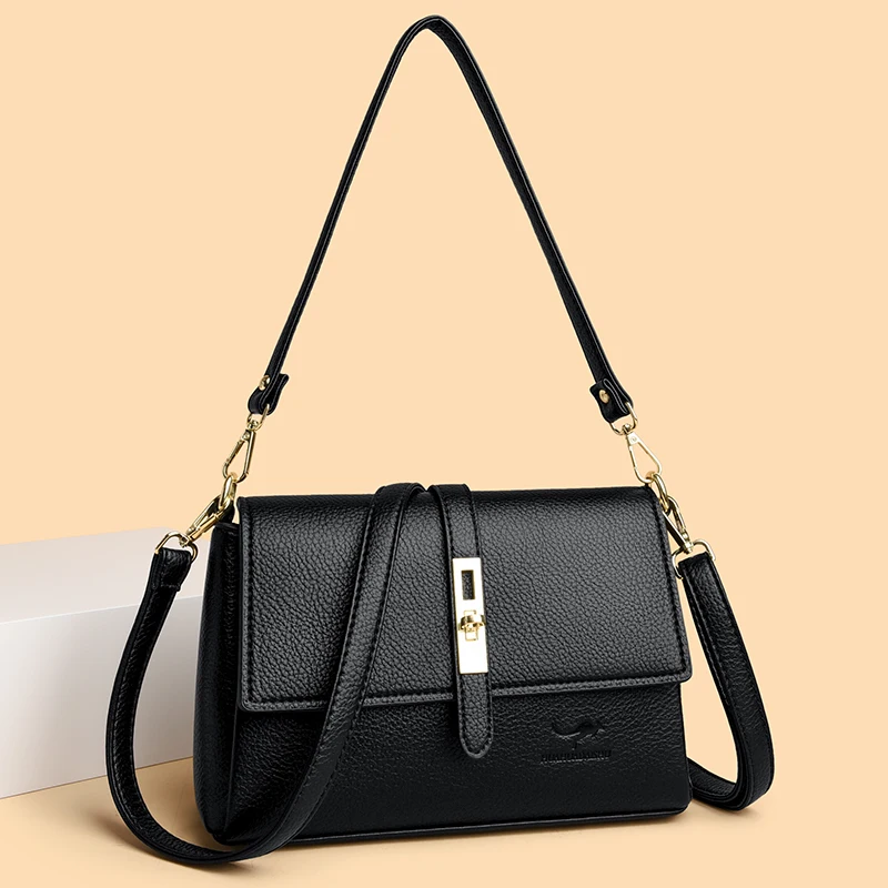 Genuine Soft Leather Handbag Fashion Women High Quality Leather Shoulder Crossbody Bag Female Messenger Bags Purse Luxury Totes