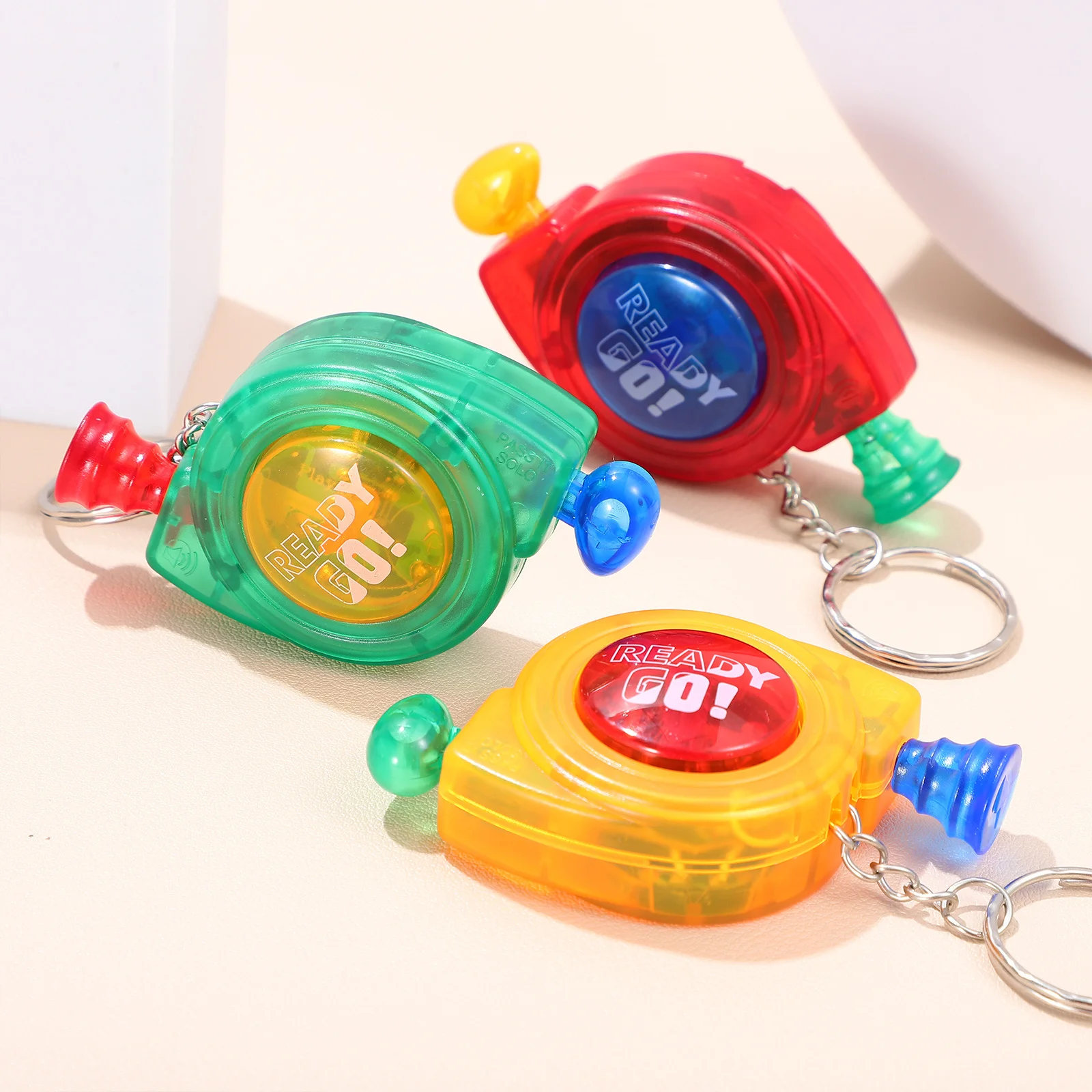 3 pçs mini reação jogo portátil único modo duplo ritmo botão de volume chaveiros pingentes treinamento de reação desafio de memória