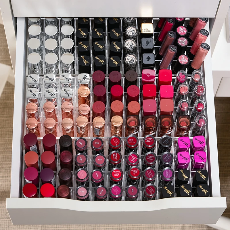 ANON Lipstick Organiser Insert For Alex 9 and 5 Drawers,Acrylic Display For Cosmetics For Your Vanity Room Clear Storage Divider