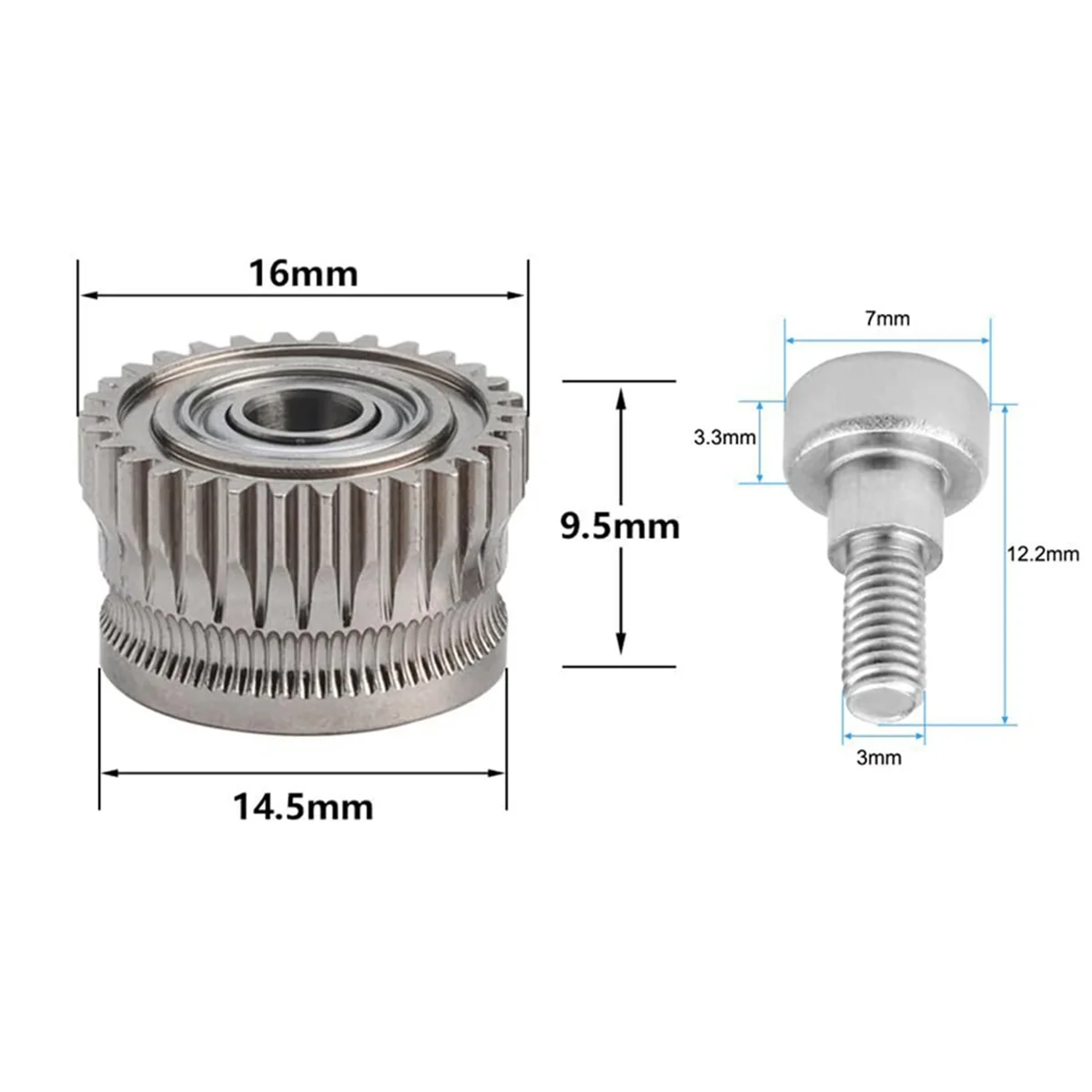 New New 3d Printer Dual Gear Extruder Kit for K1/K1C/ K1 Max/Ender3/V3 Plus V3 Upgrade 3.0 Hardened Steel