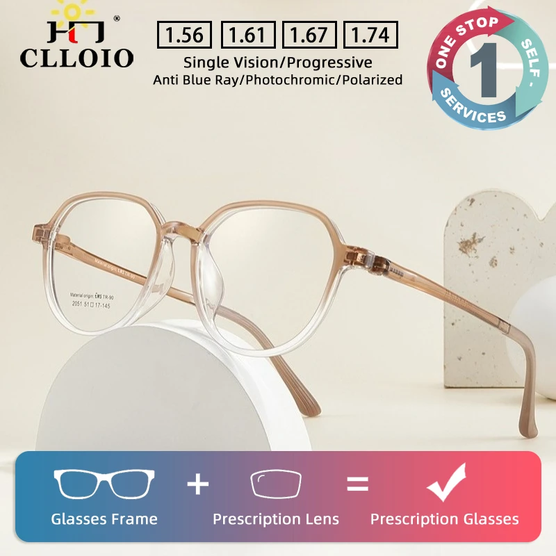 

CLLOIO New Fashion Durable TR90 Polygon Children's Prescription Glasses Anti Blue Light Anti-Reflective Colorful Myopia Glasses