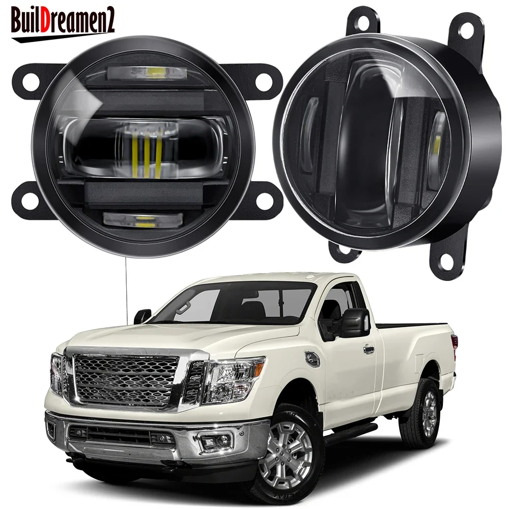 

2IN1 Function Fog Light Assembly DRL 30W Canbus Car Front LED Fog Daytime Running Lamp For Nissan Titan XD 2016 2017 2018 2019