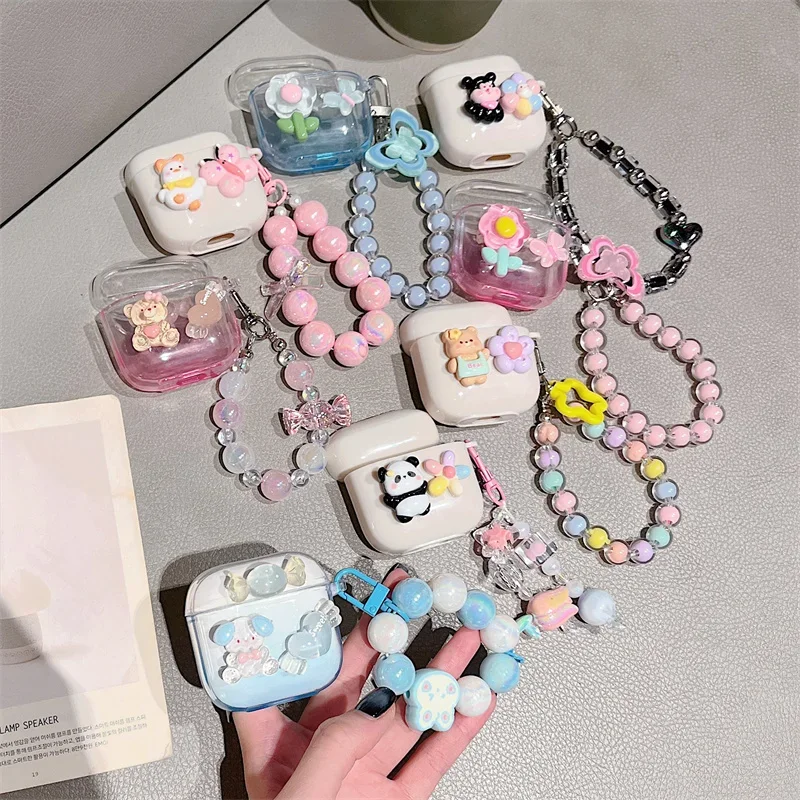 Fashion DIY LP40 Cover for Lenovo LP40S Case Cute Decor for Thinkplus Livepods Funda Earphone LP40 PRO Cover Funda with Pendant
