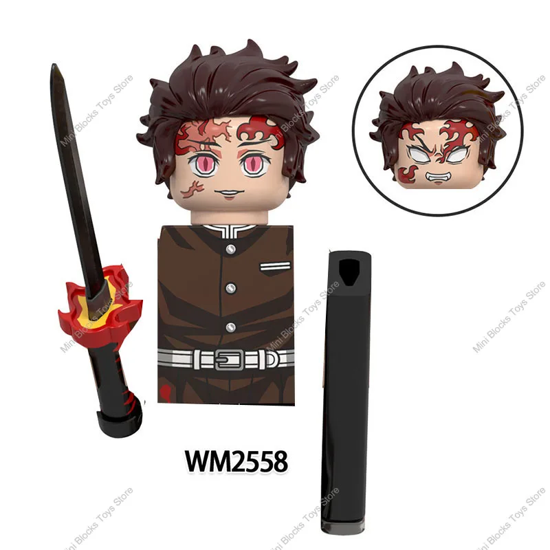 Demon Slayer Mini Anime Cartoon Figures Action Toy Bricks for Kids, Giyuutarou, Douma Kibutsuji, Muzan pouvez-vous okko, WM6163, WM6162