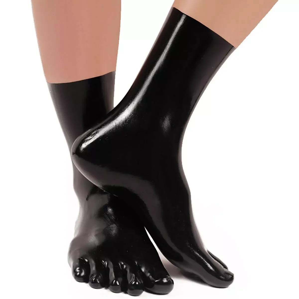 Latex Toe Socks Rubber Fetish Tight Sexy Seamless Unisex Cosplay Latex Socks image 2