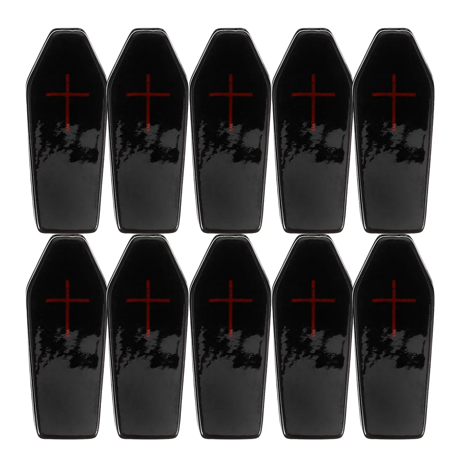 10Pcs Halloween Coffin Decor Party Coffin Ornaments Creepy Yard Coffins Prop Haunted Decoration Coffins for Graves