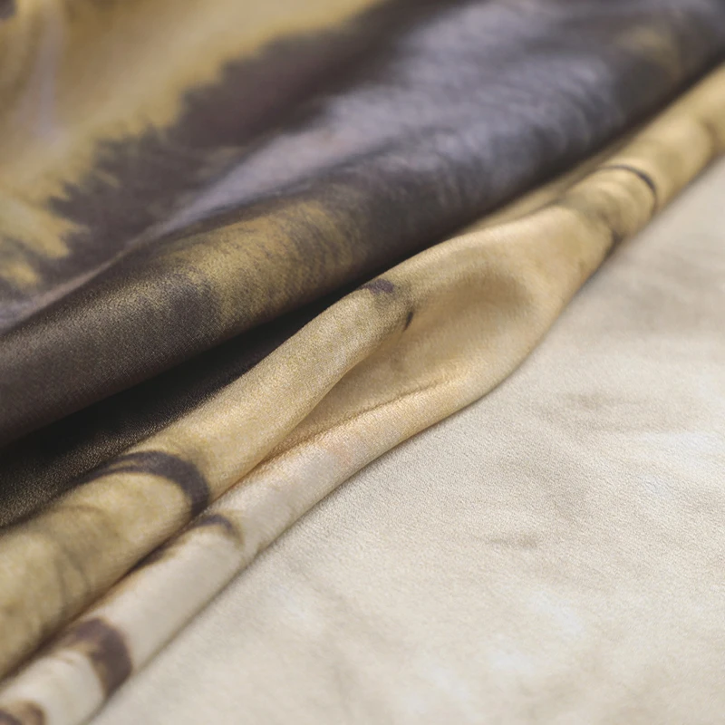 Brown Gradient Color Silk Crepe de Chine Fabric-Soft Comfortable Silk Fabric for Shirt Dress Pants 138*185CM Wide 15MM R154