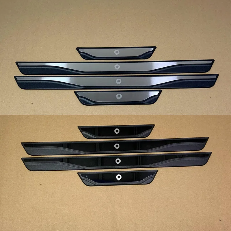 For GWM Poer Cannon Poer P300 L X 2019-2027 Car Door Sill Plate Protector Antislip Pad Stainless Steel Plastic Sticker Auto Part
