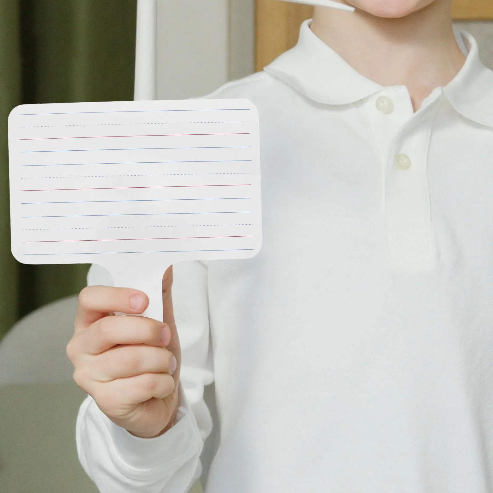 

Double Sided Handheld Whiteboard Paddle Small Dry Erase Board for Classroom Voting Scoring Phonics Games Reusable Answer Paddle