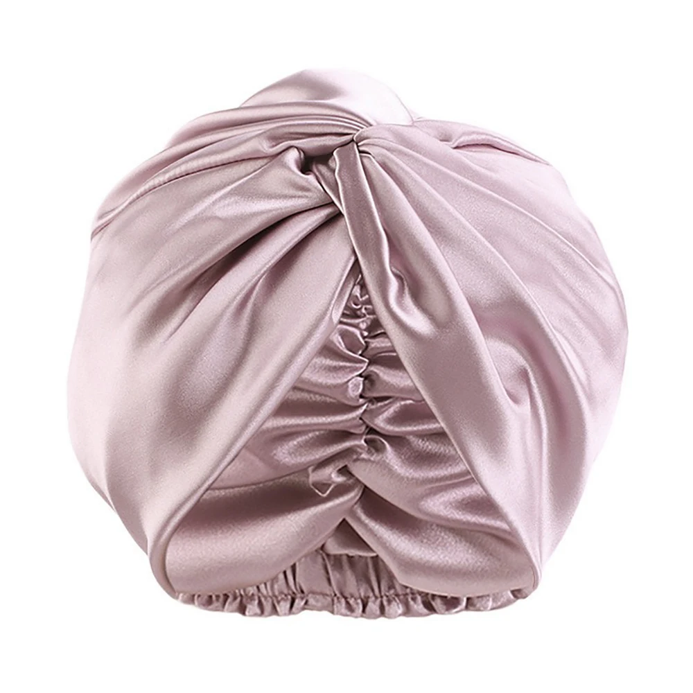 100% Real Mulberry Silk Turban Bonnests Sleeping Cap Night for Women Twisted Sleeping Hats Hair Wrap Headwrap 19 Momme