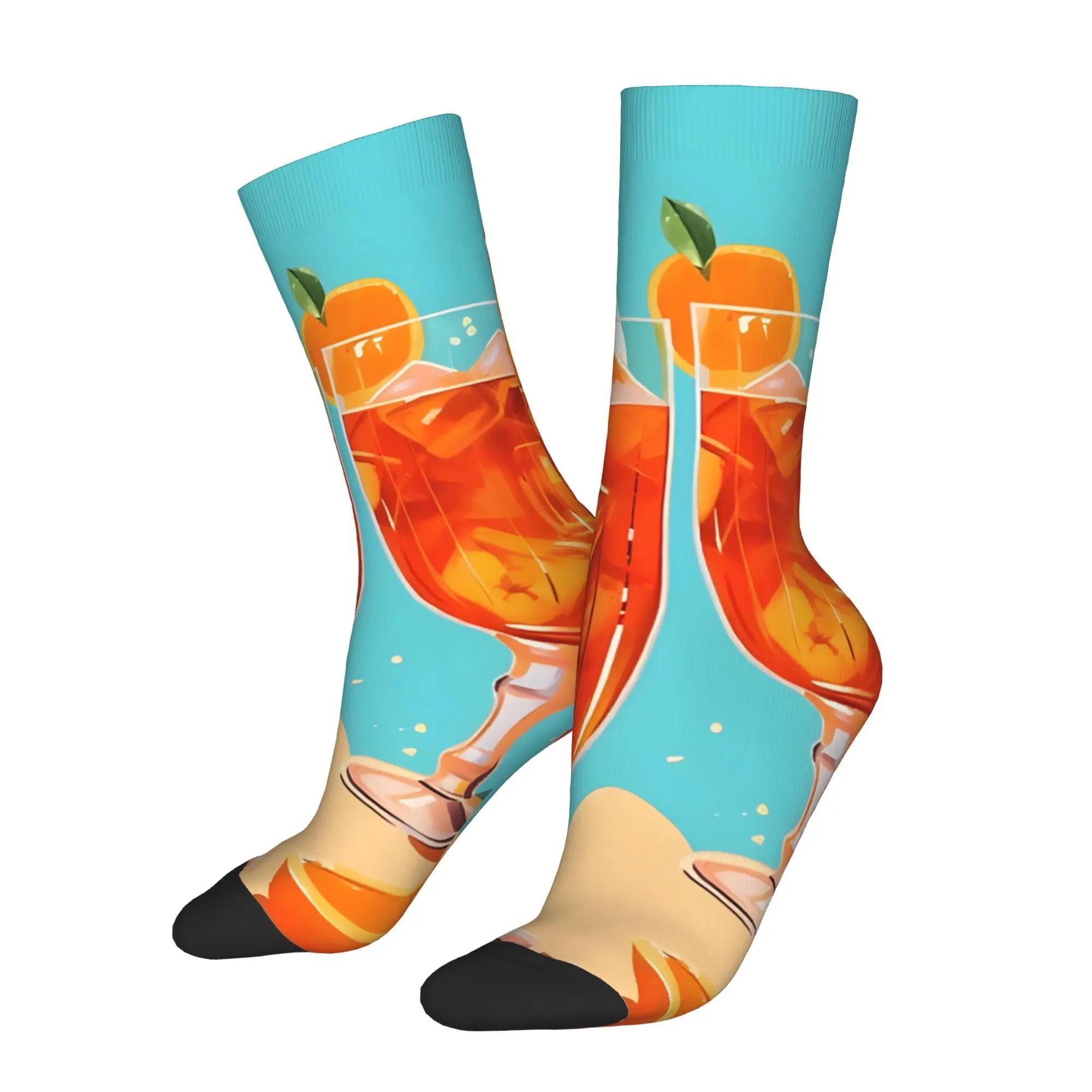 

Aperol Wine Wineglass Men Novelty Athletic Socks Cycling Design for All Seasons