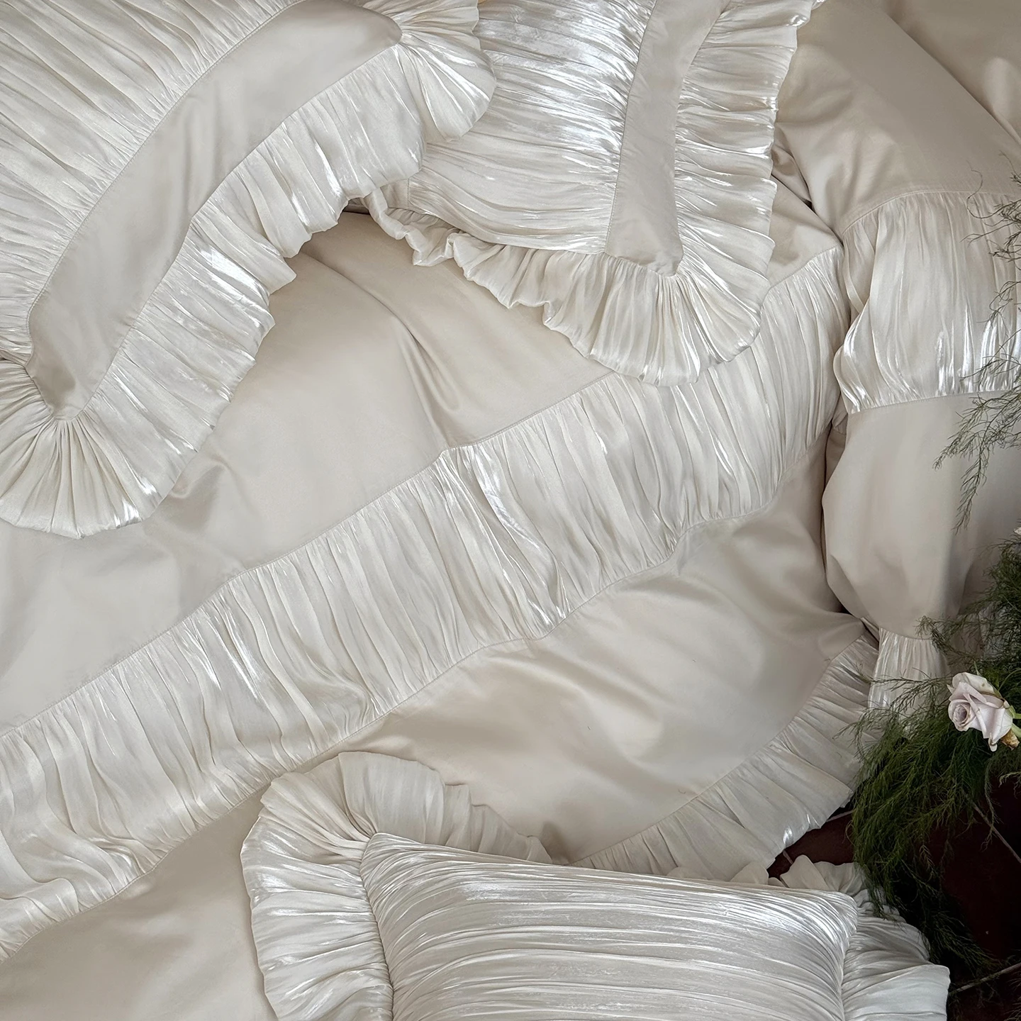 Svetanya Satin Egyptian Cotton Bedding Sets Bed Linens Pillowcase Sheet Duvet Cover Underwear