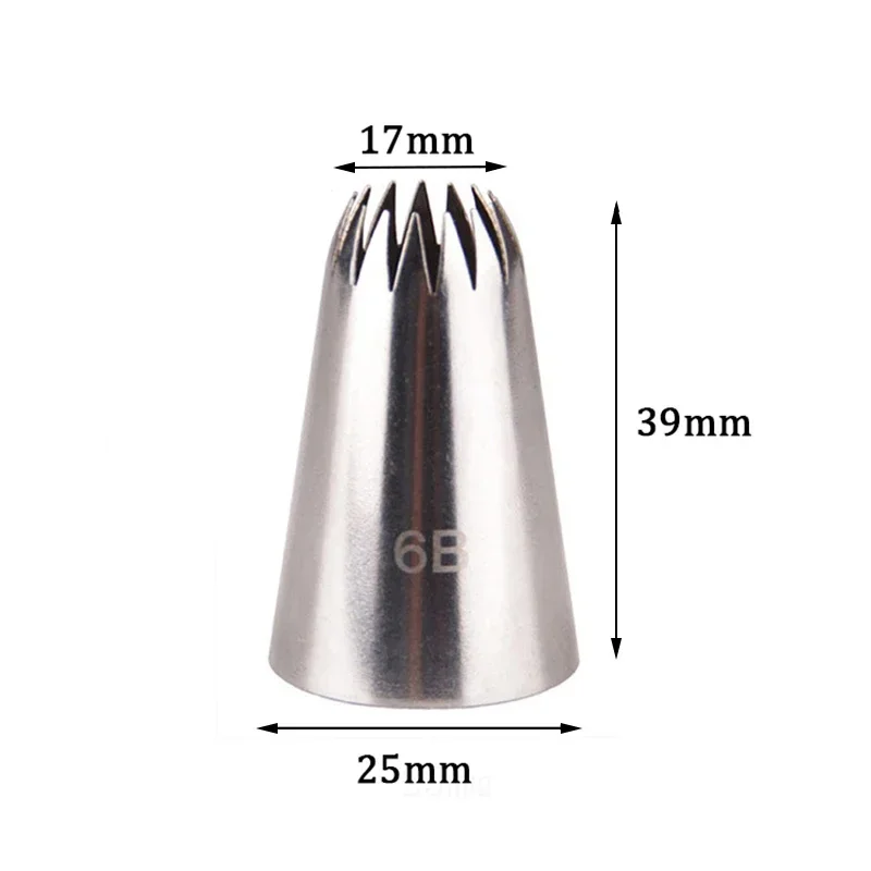 #6B Pastry Nozzles Cupcake Cake Decorating Tools Stainless Steel Icing Piping Nozzle Fondant Cookies Cake Decorating Tips