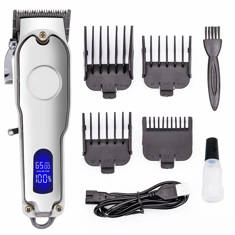 High-power Professional Electric Dog Clippers, Metal Pet Grooming Trimmer and Shaving Tool, Low Noise, Corded/cordless Dual-use, Suitable for Thick Fur.
