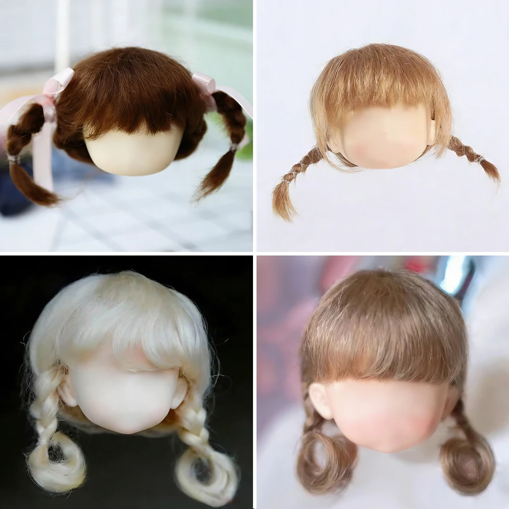 

New high quality soft fiber mohair 1/8 BJD doll wig pink brown wig SD BJD doll for 14-15cm diameter lovely doll accesoriess