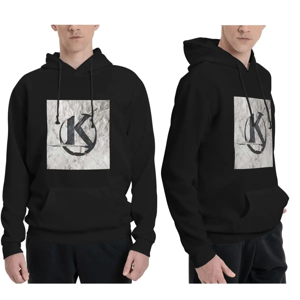 

Black Kaamelott Logo On A Gray Background Hoodies Men Women Pullover Sweatshirt Harajuku Long Sleeve Clothing Autumn Winter