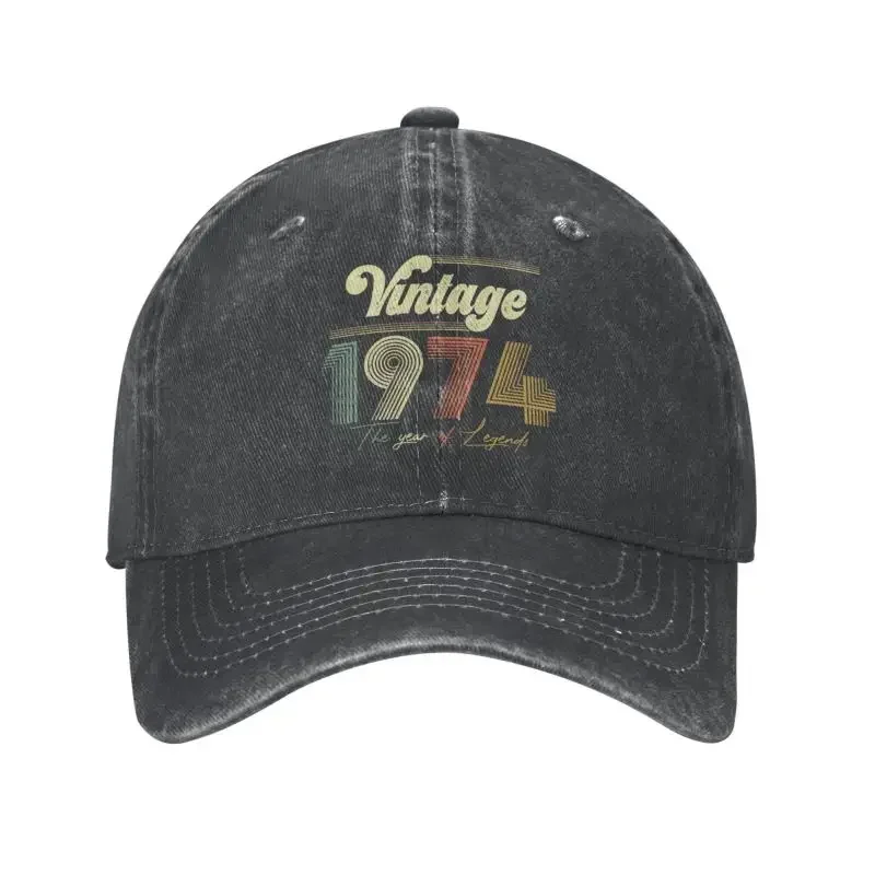 Fashion Cotton Vintage 1974 Year Of Legend Birthday Gift Ideas Baseball Cap Women Men Adjustable Dad Hat Sports