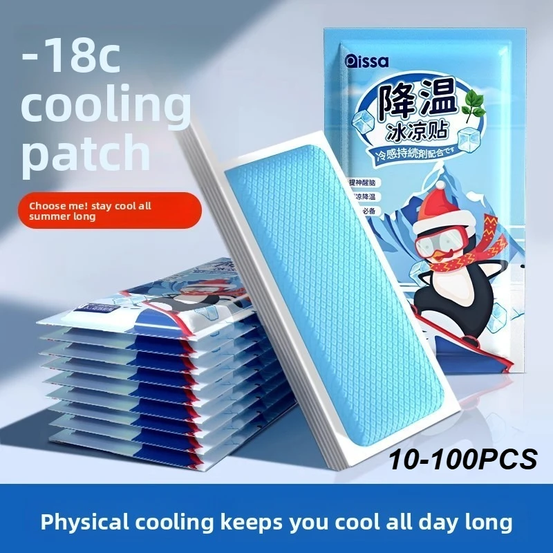 10-100Pcs Instant Cooling Gel Patches Summer Heat Relief Stickers for Fever Sunstroke Phone Outdoor Use Refreshing Cold Compress