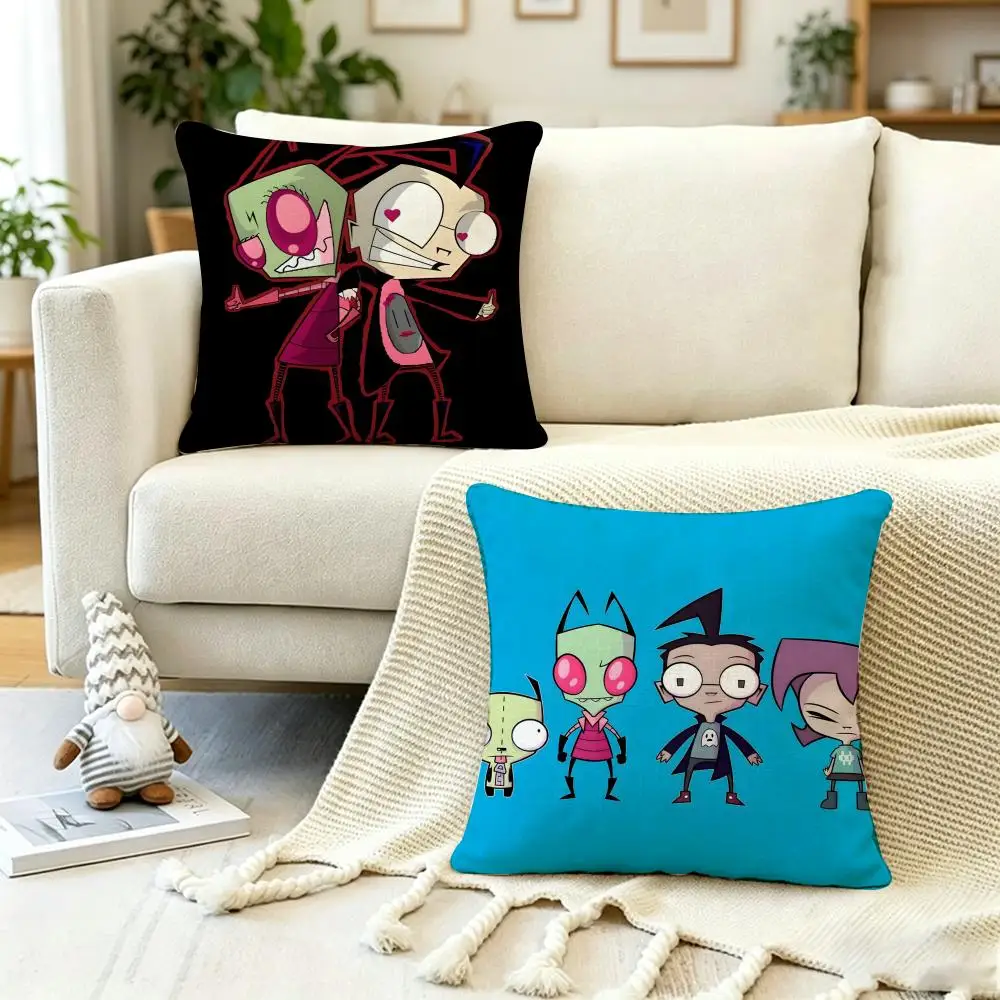 Anime Poster Z-zimInvader Z-Z Cushion Cover Anti-dustmite Pillowcase Invisible zipper silky short plush Sofa cushion cover