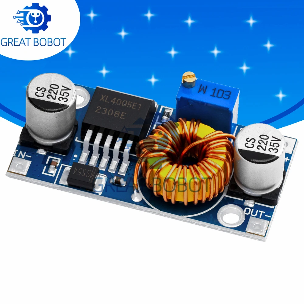 XL4005&DSN5000-Superior to LM2596!DC - DC Adjustable Step-Down 5A Power Supply Module with Large Current & High Power Capacity