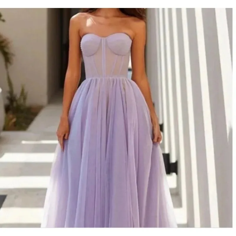 2025 simples verde tule uma linha curto vestidos de baile querida sheer espartilho superior chá comprimento formal vestidos de festa personalizado