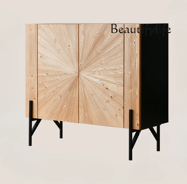 

French Style Retro Solid Wood Patchwork Sideboard Decoration Nordic Modern Hallway Sideboard