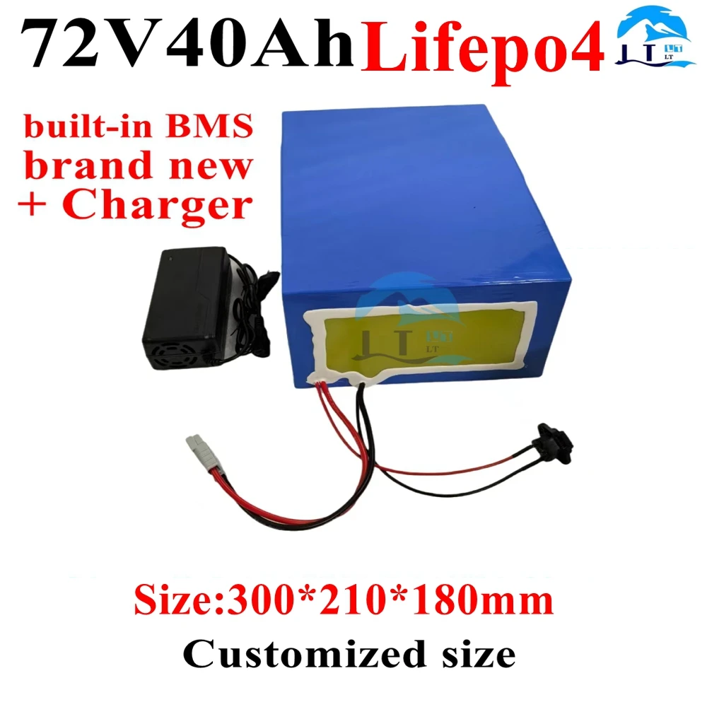 Batterie au lithium Lifepo4, 72V, 40Ah, BMS 24S, pour moto électrique 3000W, 5000W, 6000W, scooter électrique, voiture d'équilib