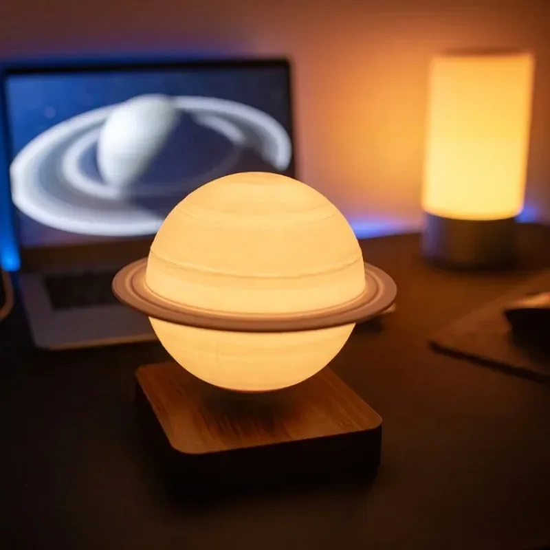 متوفر في المخزون ديكور أثاث المكاتب المضيئة الفريدة من نوعها المغناطيسي الرفع العائمة LED كوكب المشتري المريخ زحل القمر القراءة ضوء التبويب