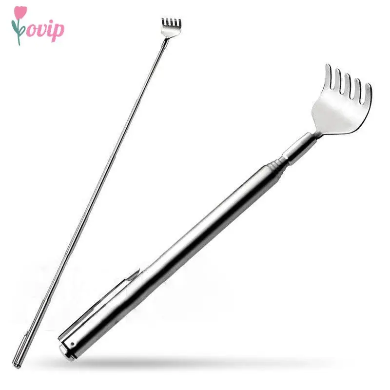 

1 Pc Long Stainless Back Scratcher Massager Pen Clip Handy Manually Body Stick Scratching Clip Pocket Telescopic Massage