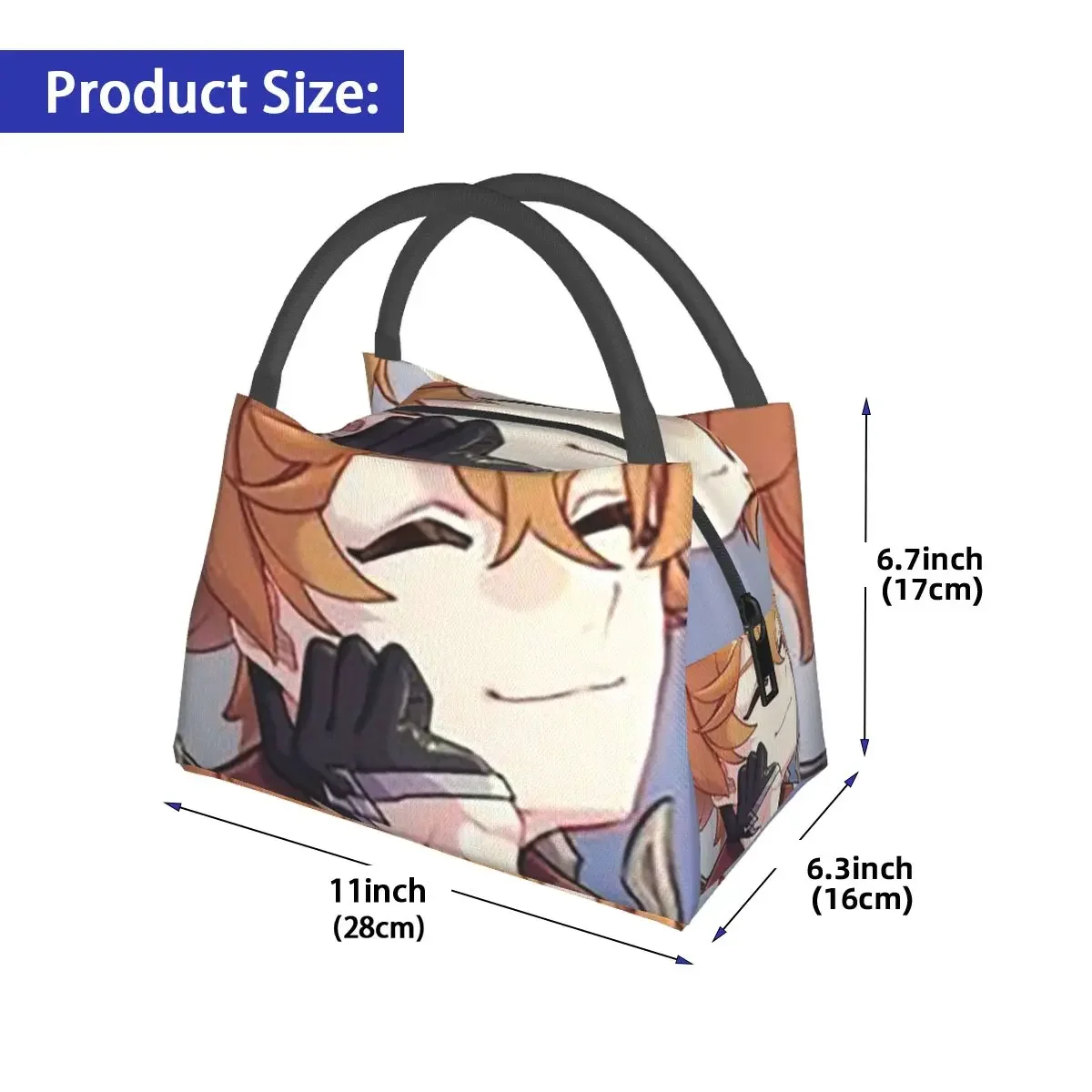 

Childe Genshin Impact Lunch Bags Insulated Bento Box Waterproof Lunch Tote Picnic Bags Cooler Thermal Bag for Woman Student Work