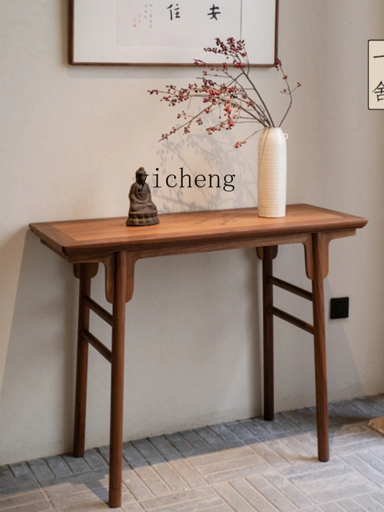 YY New Chinese Ming Style Light Luxury Solid Wood a Long Narrow Table Flat Long Narrow Table Console Tables Pieces