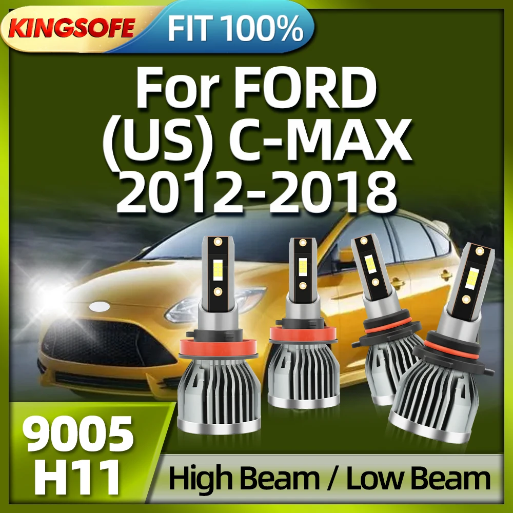 

KINGSOFE Car LED Bulb 9005 H11 Headlight 26000LM 6000K White For FORD (US) C-MAX 2012 2013 2014 2015 2016 2017 2018