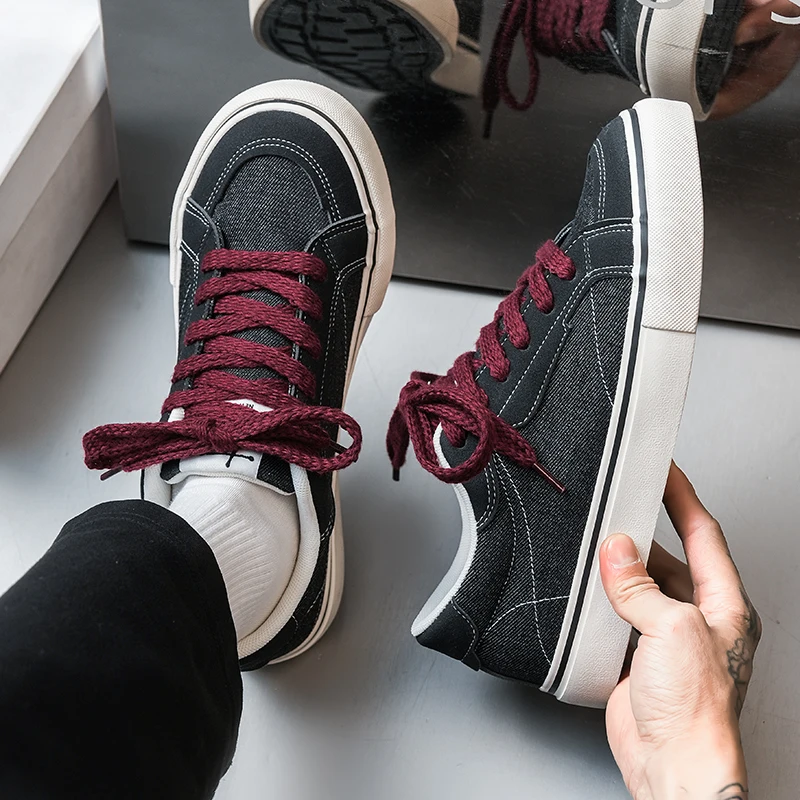 Summer Men's Skate Shoes Breathable Korean Style Canvas Shoes Versatile Trendy Brand Student Fashion Footwear Hong Kong Style