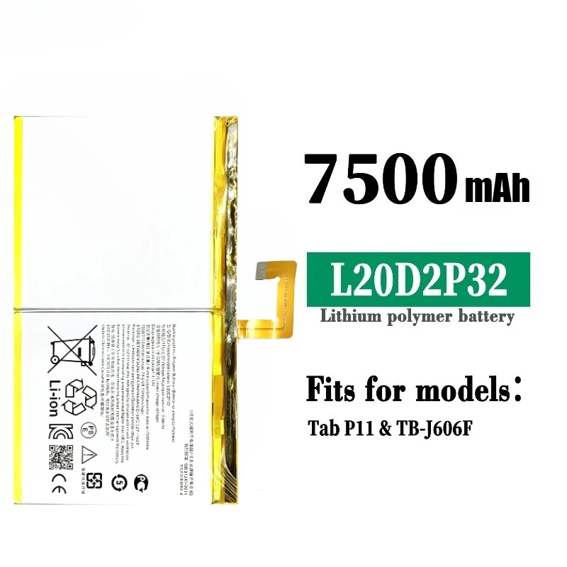 New L20D2P32 3.86V 7500mAh Battery L20D2P32 For Lenovo Tab P11/ TB-J606F/K10 TAB/ K10 10.3 Battery