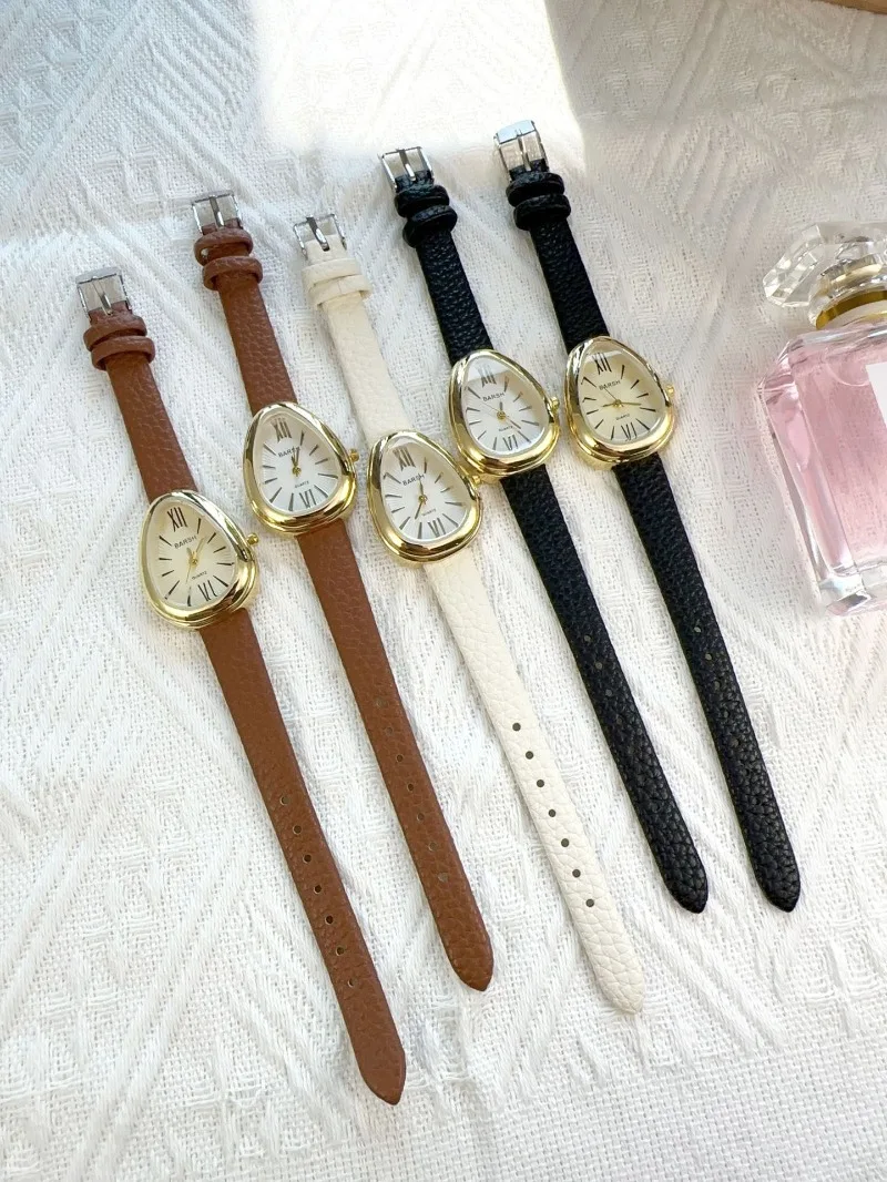 أزياء المرأة الأفعى الهاتفي ساعات كوارتز بسيطة طالب الساعات حزام من الجلد ساعات المعصم دروبشيبينغ Relojes Para Mujer الهدايا