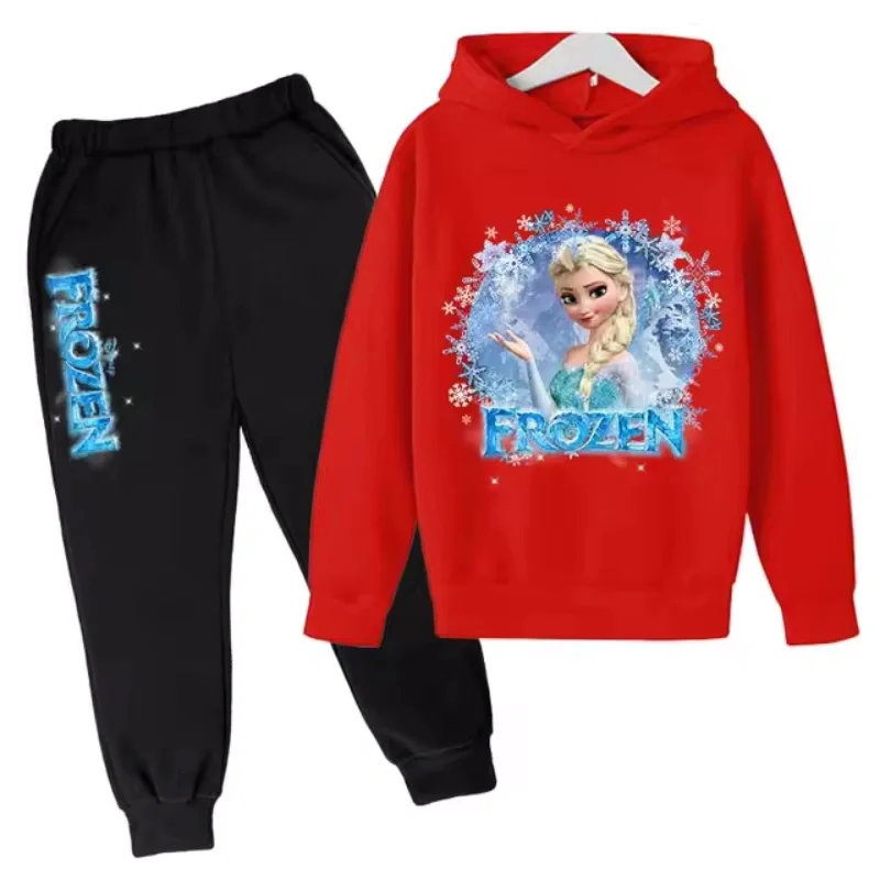 Disney Frozen Kids Tracksuit Girls Clothes Set Frozen Elsa Hoodies and Pants Children Sportwear Clothing Fashion Sport Suit