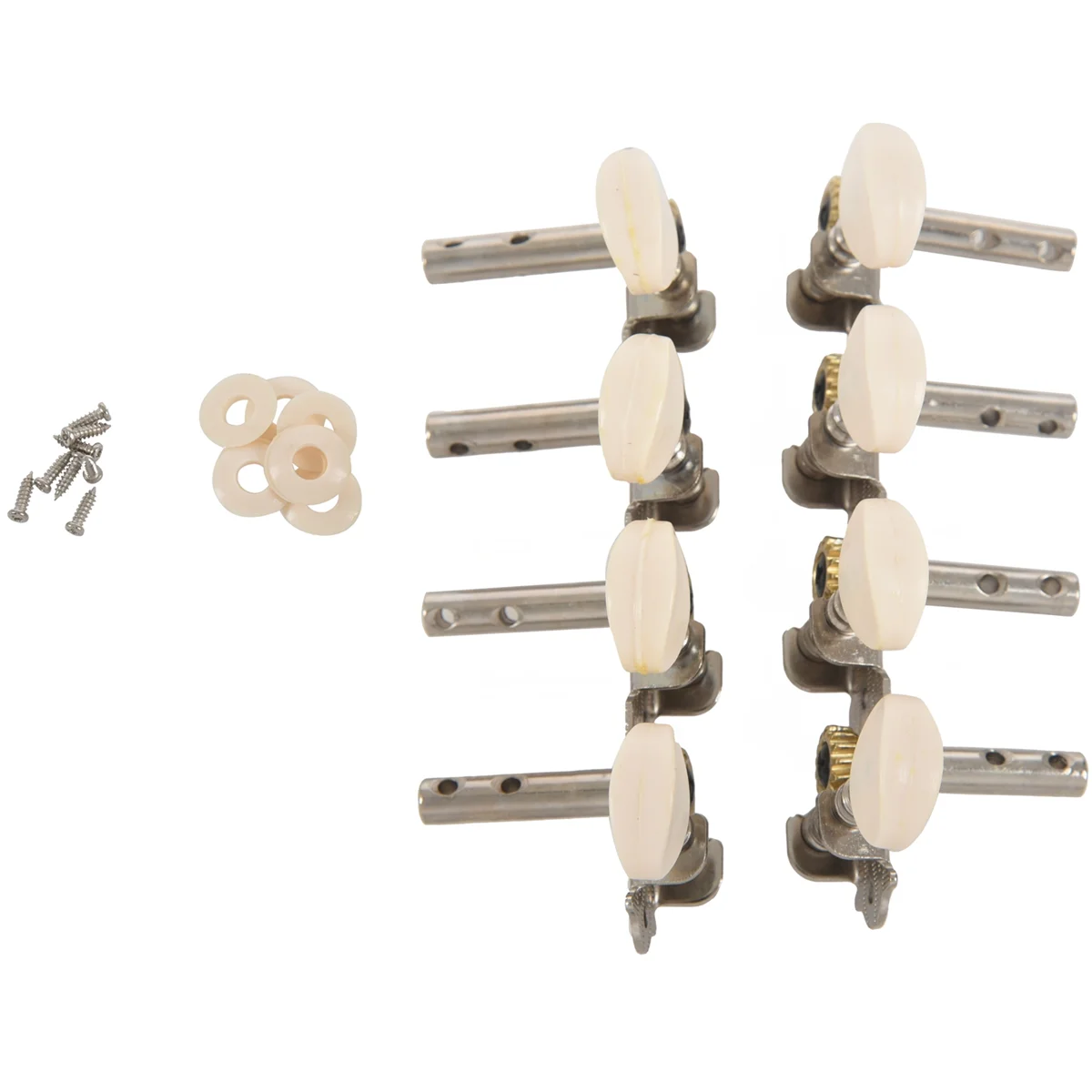 

Machines Tuners Pegs Tuning Key with White Pearl Knobs 4L+4R for Mandolin-AA85