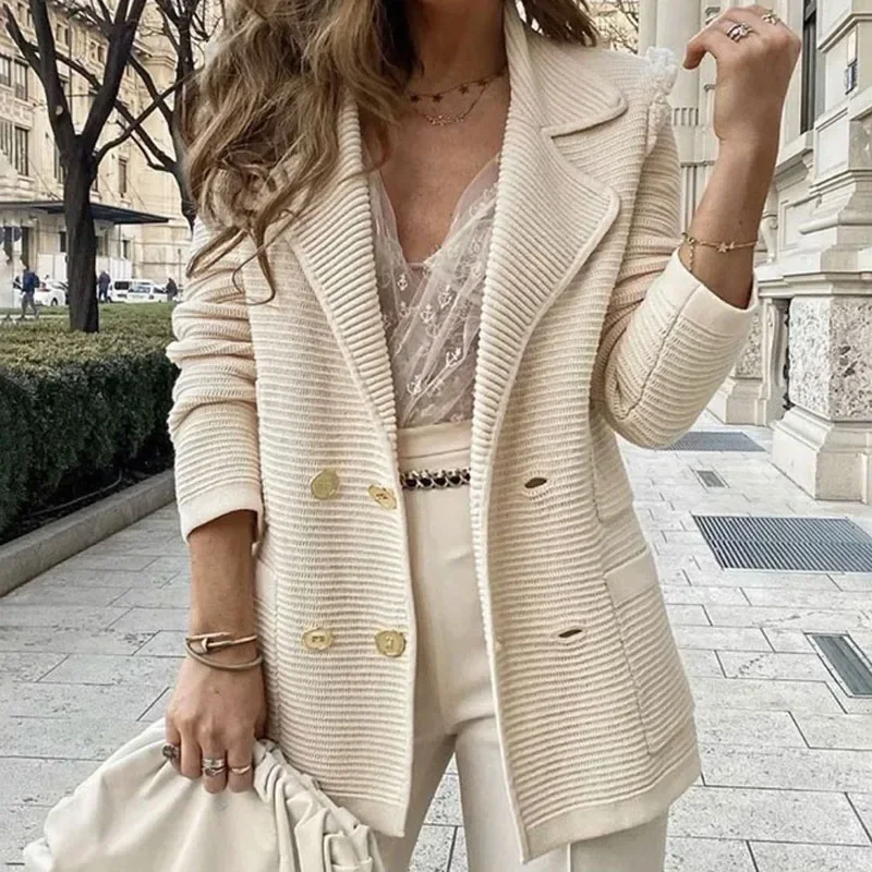 2026 new New women's casual coat texture long-sleeved jacket autumn and winter