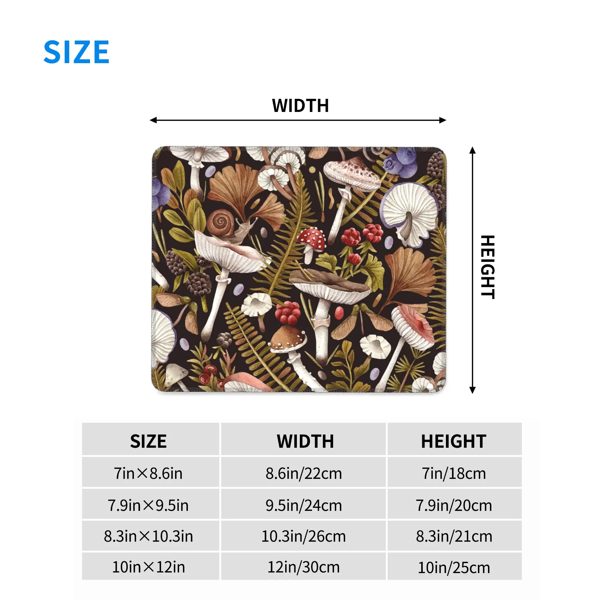 Dark Mushroom Forest Psychedelic Mouse Pad Computer Keyboard Mouse Mat Gaming PC Laptop Desk Mat Office Accessories Table Mats