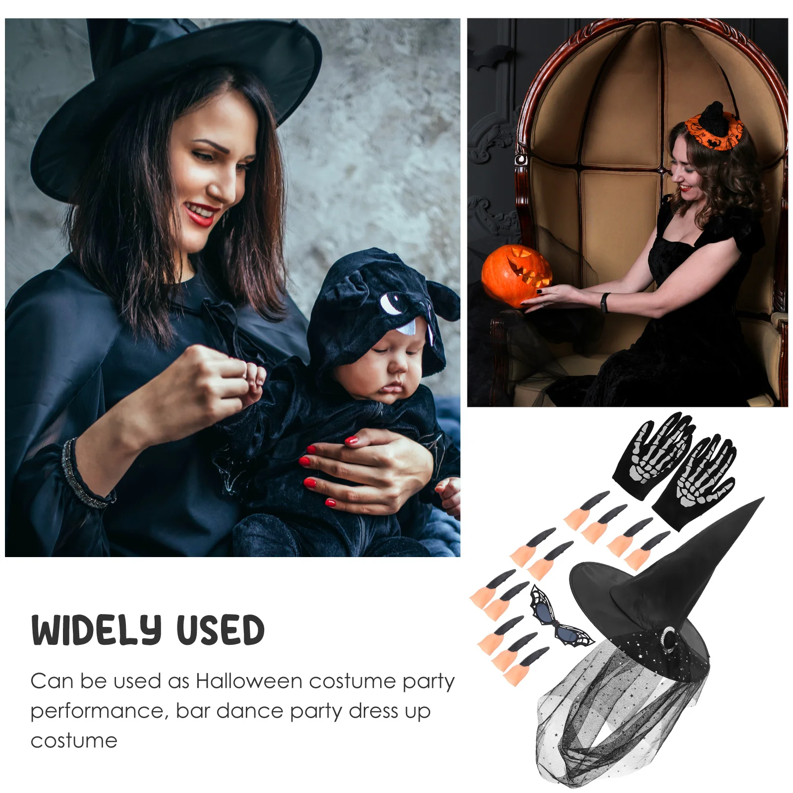 Wizard Hat Props Halloween Costume Gloves Accessories Cosplay Party Hats for Costumes