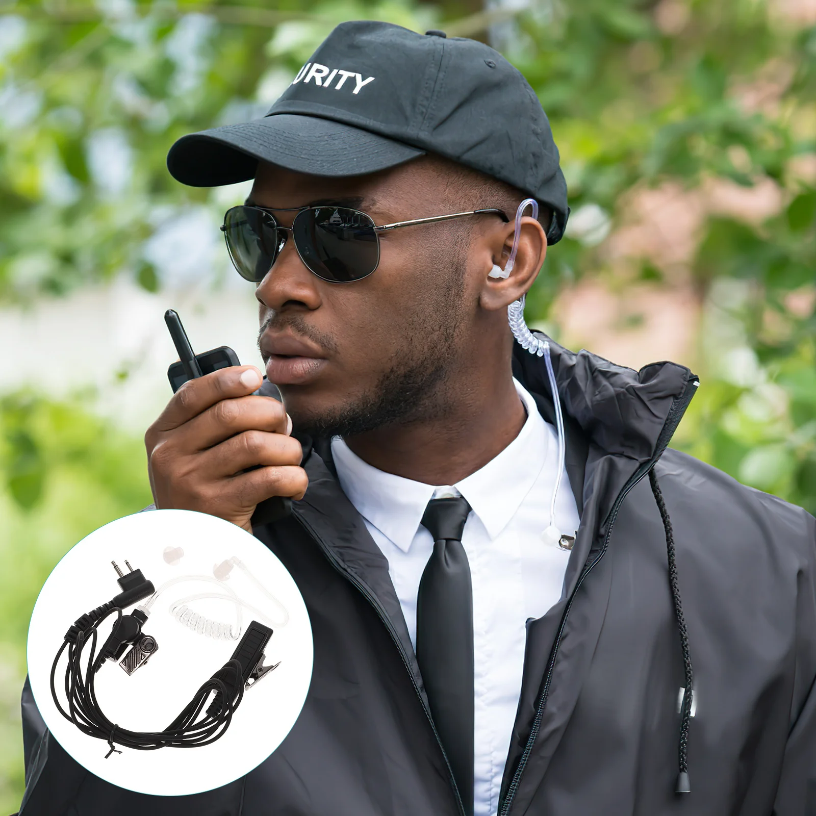 

Walkie Headset Ear Piece Compatible Cls1110 Durable Tpe Material Comfortable Wear for Security Hotel Warehouse Travel Two