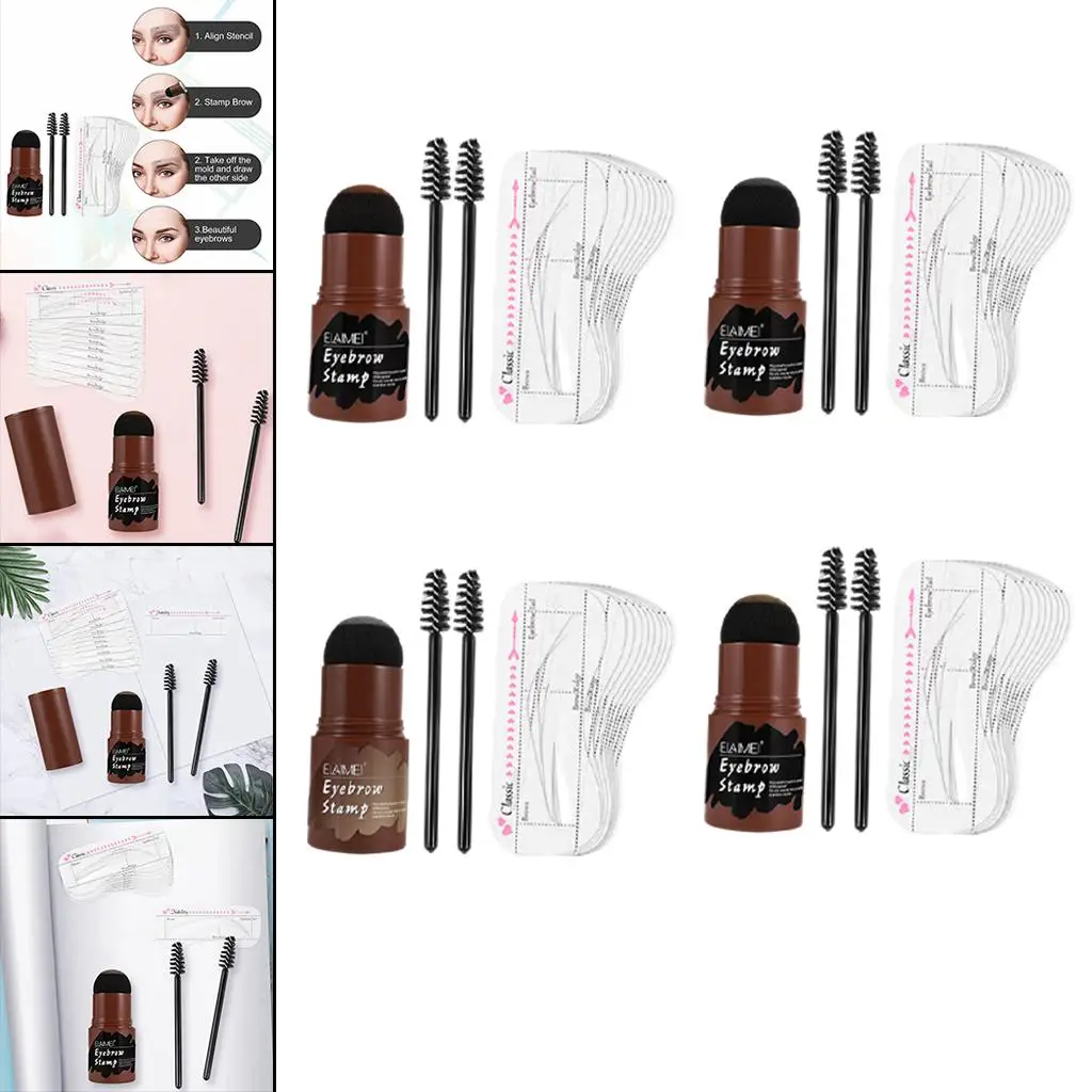 Eyebrow Stamp Shaping Kit Eyebrow Powder Stamp Reusable Eyebrow Stencils Long