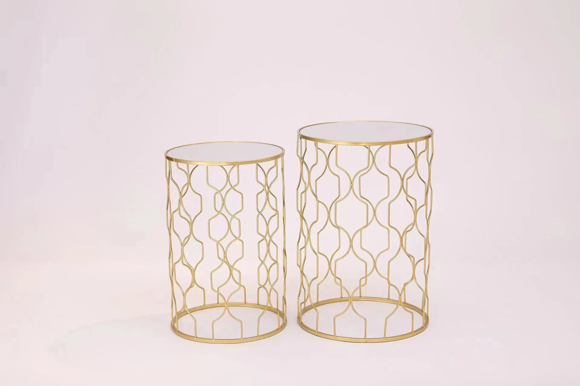 Set meja kopi besi tempa ruang tamu bundar, meja teh pintu masuk, meja bundar