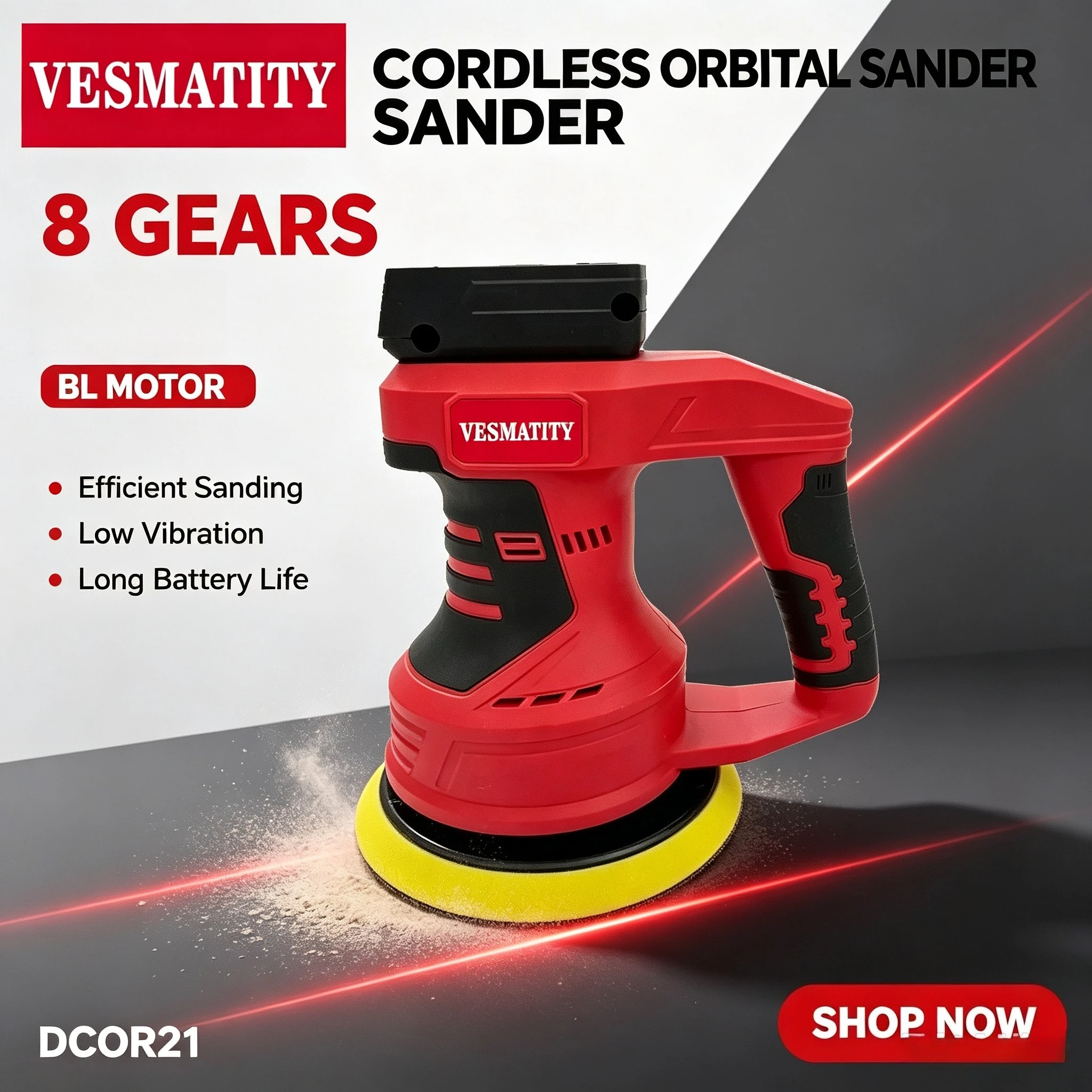 Electric Cordless Car Polisher 8 Gears Polishing Machine Waxing Sanding Sealing Power Tools  For 18V For Milwaukee Battery