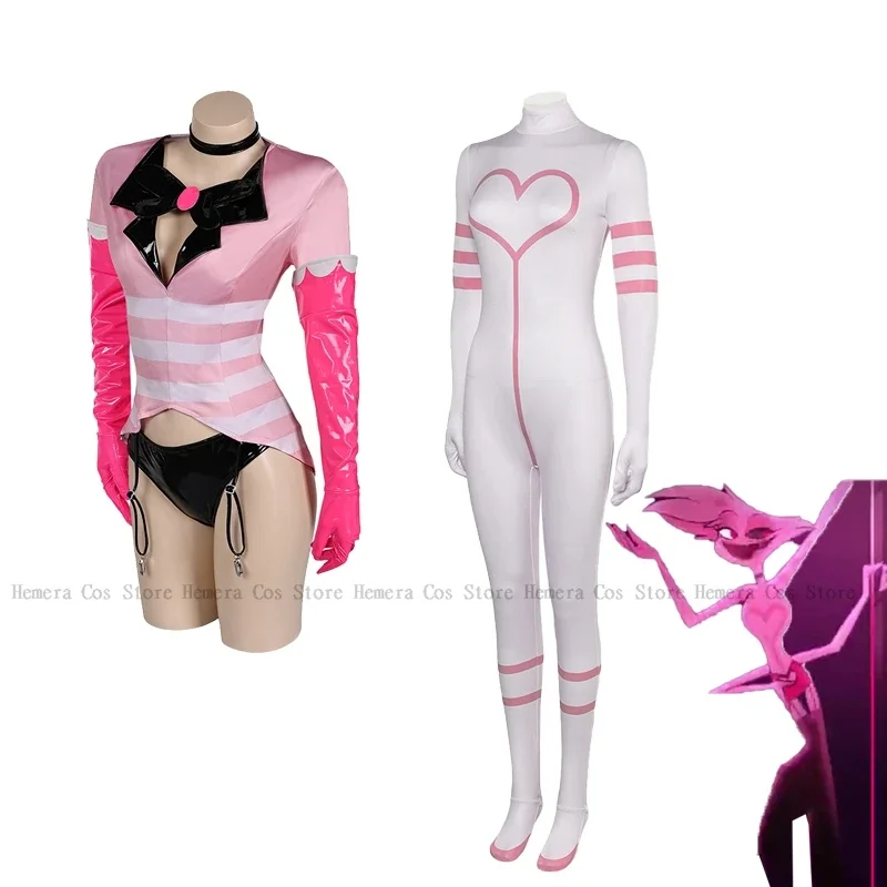 Hazbin Angel Dust Outfit Cosplay Hotel Costume Sexy Pipe Dance Set Clothes Anime Cosplay Angel Onsie Halloween Party Uniform