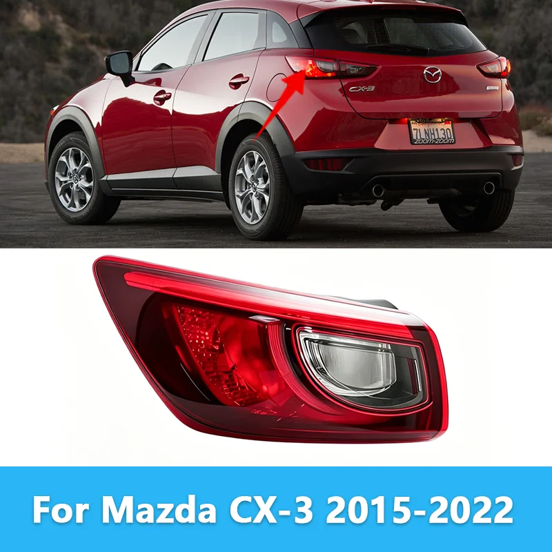For Mazda CX3 CX-3 2015-2019 Rear Bumper Tail Light Reversing Brake Signal Lamp Tail Light Housing Car Accessories Without Bulb