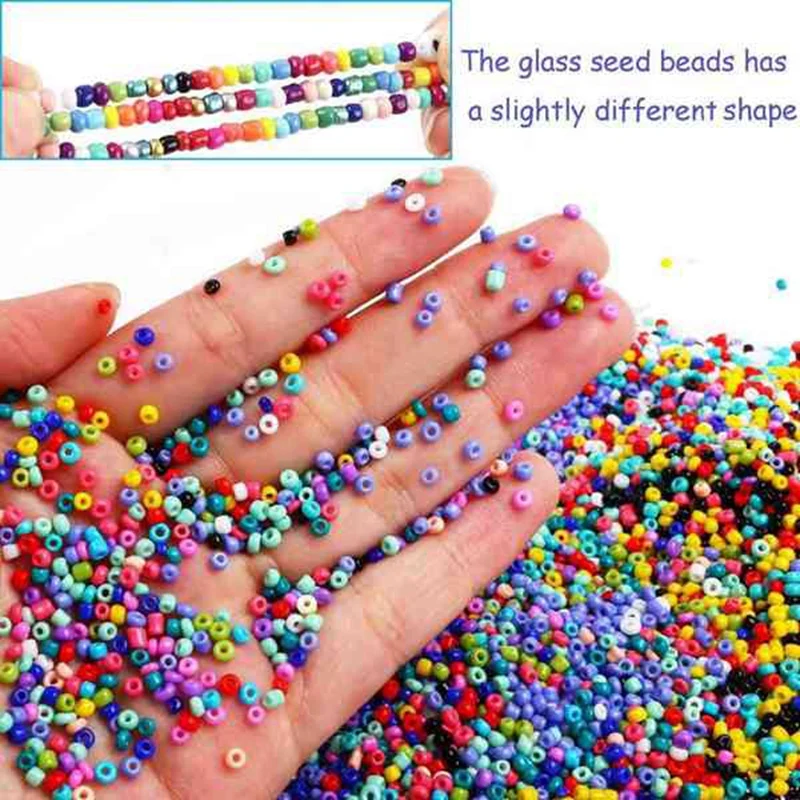 14400Pcs 3Mm Glass Seed Small Pony Beads 1200Pcs Letter Alphabet Bead Craft And Art Kit Set For DIY For Girls Kids