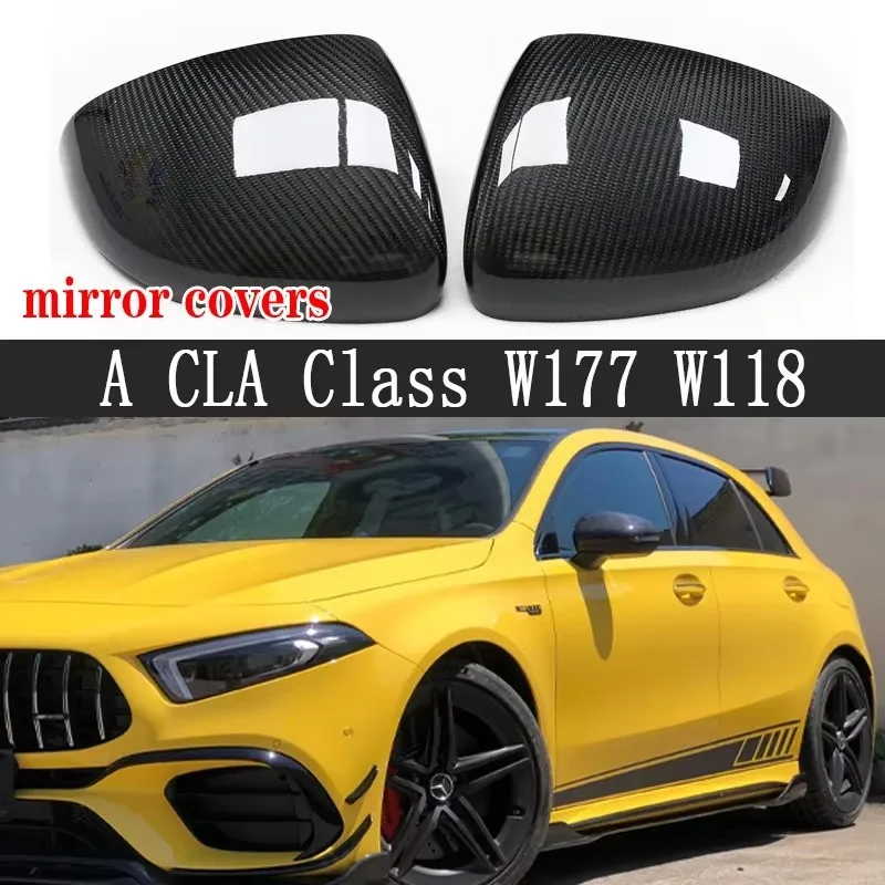 

For Mercedes Benz A CLA Class W177 W118 Shells Dry Carbon fiber rear view mirror case cover body kit